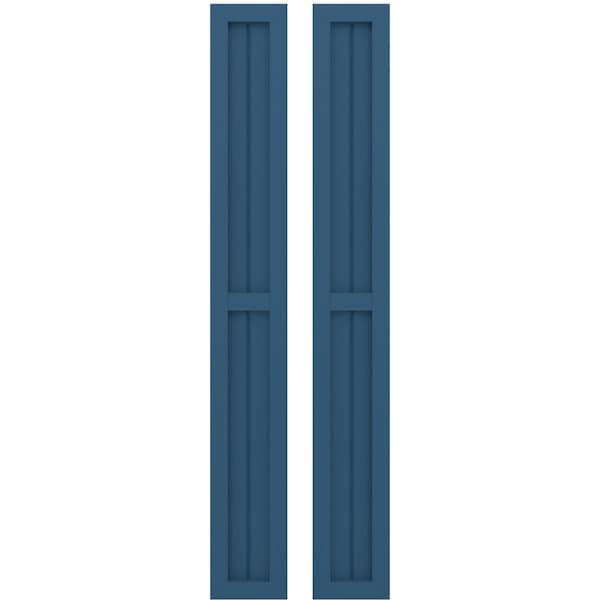 Ekena Millwork Americraft 2-Board Exterior Wood 2 Equal Panel Framed Board-n-Batten Shutters, ARW101BF207X77HBH, PR ARW101BF207X77HBH - main